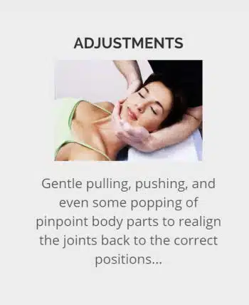 Chiropractic adjustment through hands